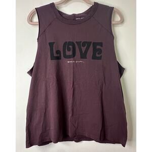XL Spiritual Gangster Plum Purple Love Organic Cotton Tank Top Yoga Activewear